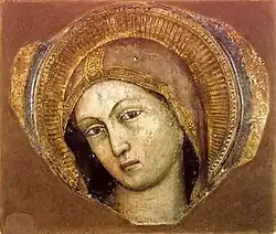 Голова Девы Марии. Деталь. Холст, темпера. Коллекция Иоанна Павла II, Варшава