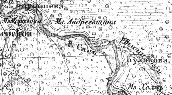 Мыза Андреевщина на карте Ф. Ф. Шуберта 1872 года
