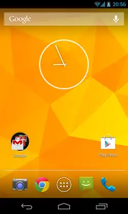 Скриншот рабочего стола Android 4.2 (Jelly Bean) на Nexus 4