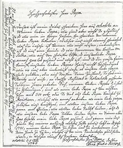 Письмо Анны Кристины Беринг её отцу (Охотск, 1740)