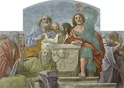 A. Карраччи, Ф. Альбани. Апостолы у гроба Господня. Деталь фрески