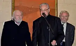 С белорусскими художниками Гавриилом Ващенко и Василием Шаранговичем в Национальном художественном музее Беларуси 12 декабря 2013 г.