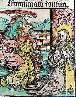 Вильгельм Плейденвурф Благовещение из Хроники Нюрнберга, 1493