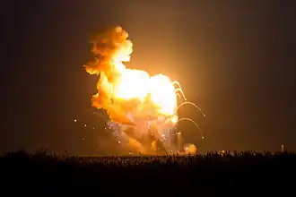 Неудачный запуск Antares Orb-3