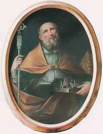 Св. Поссидоний, покровитель Мирандолы. Картина Антонио Консетти[англ.]