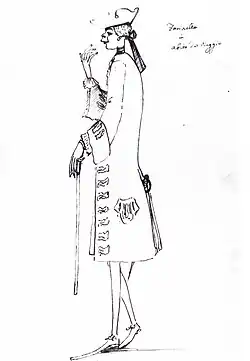 Фаринелли. Карикатура. 1725