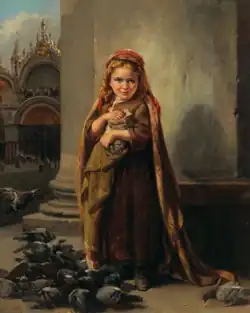 Кормление голубей на Площади Святого Марка в Венеции, 1869