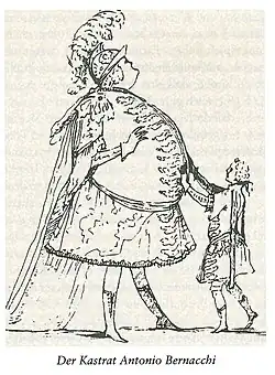 Aнтонио Бернакки. Карикатура. 1735