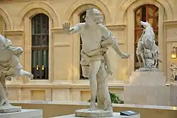 Аполлон. Фигура скульптурной группы «Дафна, преследуемая Аполлоном» (совместно с Г. Кусту Старшим). 1714. Мрамор. Лувр, Париж