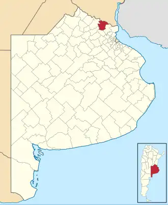 Муниципалитет Сарате на карте