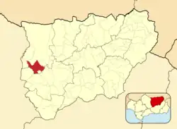 Расположение муниципалитета Архона на карте провинции