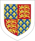 Личный герб Томаса Вудстока: королевский герб Англии (герб Эдуарда III) с серебряной каймой