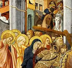 Несение креста. Деталь. 1320. Фреска. Базилика Сан-Франческо, Ассизи