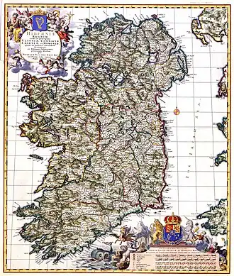 Карта Ирландии 1689 года