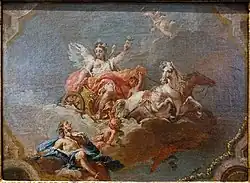 Аврора, управляющая колесницей утренней зари. Деталь. 1730-е гг. Холст, масло. Художественный музей Блентон, Остин, Техас, США