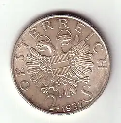 2 Schilling 1937 Rückseite
