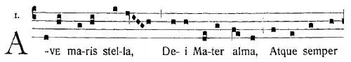Gregorian chant notation of the a hymnus