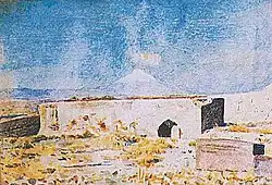 Гробница на картине Бахруза Кенгерли, начало XX века