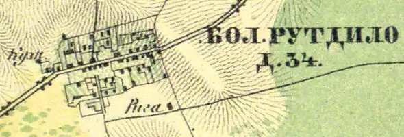План деревни Большое Руддилово. 1860 год