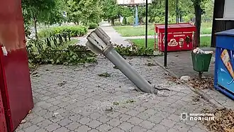 Улица после обстрела 10 августа