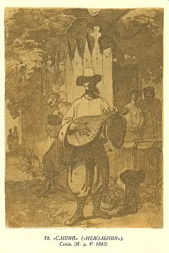 Бандурист, рисунок