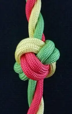 Талрепный кноп[нем.]:36, double footrope knotделают на концах лопарей талей и тросовых талрепов. Кроме того, кноп находит применение при изготовлении шторм-трапов, фалрепов, шкентелей.