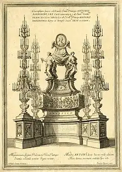 Кенотаф Барберини. Офорт Д. Баррьере по проекту Дж. Б. Контини