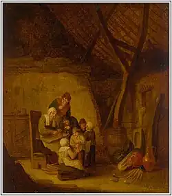 Сцена с группой крестьян. В правом нижнем углу имитация подписи Исаака ван Остаде. Между 1612 и 1650. Частное собрание