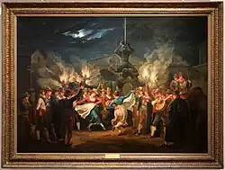 Ночная пляска девушек с разрезанными юбками на площади Барберини. 1821. Дерево, масло. Палаццо Браски, Рим