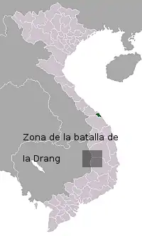 Район долины Йа-Дранг на карте Вьетнама