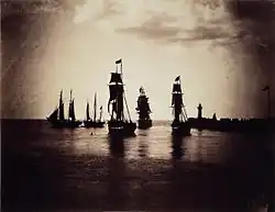 Гюстав ле Гре. Лодки в порту в Гавре. 1857.