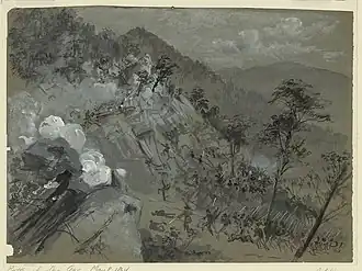 Штурм ущелья Даг-Гэп, рисунок Альфреда Уода[англ.]