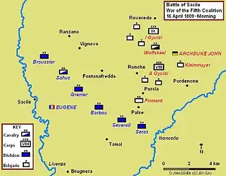 Карта сражения при Сачиле