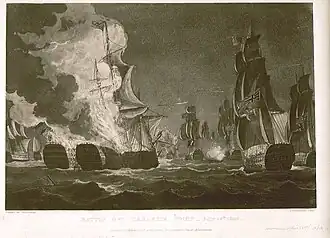 Superb (справа) во время Гибралтарского ночного сражения