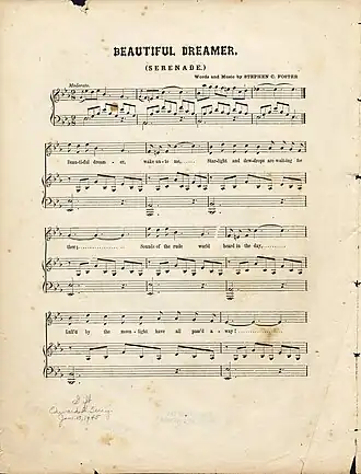 Обложка песни «Beautiful Dreamer»