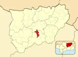 Расположение муниципалитета Бедмар-и-Гарсиэс на карте провинции