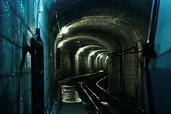 Начало транспортной системы Новоафонской пещеры