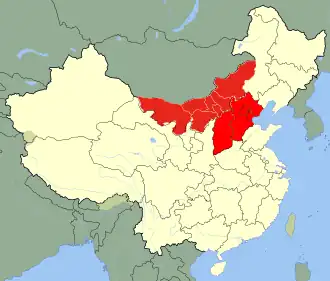 Пекинский военный округ на карте КНР