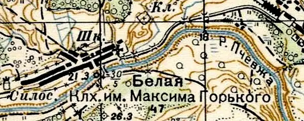 План деревни Белая. 1937 год