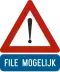 Gevaar dat niet door een speciaal symbool wordt bepaald met onderbord 'File'/Bouchon