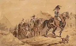 Кирасирский полк поднимается в гору