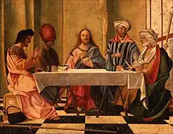 Христос в Эммаусе. После 1490. Дерево, темпера. Берлинская картинная галерея