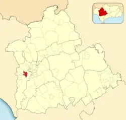 Расположение муниципалитета Бенакасон на карте провинции