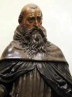 Аббат Сант-Антонио. Деталь. 1482-1483. Дерево, роспись. Национальный музей виллы Гуиниджи, Лукка