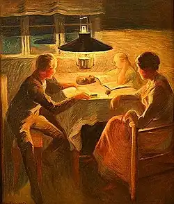 Семья за чтением