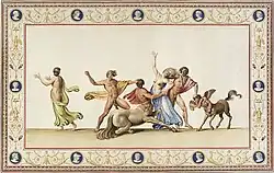 Похищение Гипподамии. 1776. По рисунку Ф. Смуглевича и В. Бренны. Офорт, акварель