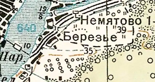 План деревни Березье. 1941 год