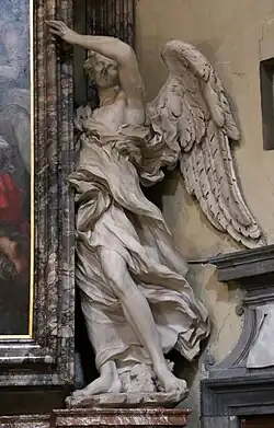 Алтарь Святого Семейства церкви Санта-Мария-дель-Пополо. Правый Ангел. Мрамор. 1659