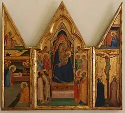 Мадонна с Младенцем, ангелами и святыми. Триптих. 1330-е гг. Дерево, темпера, золочение. Пражская национальная галерея