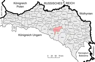 Округ Дрогобыч на карте